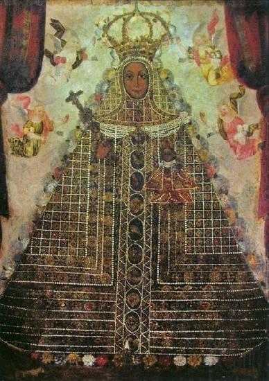 Cuzco School Our Lady of Guadalupe Spain oil painting art